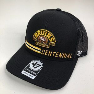 Boston Bruins Hat 47 Adjustable Snapback Trucker Cap Centennial 100th Black New